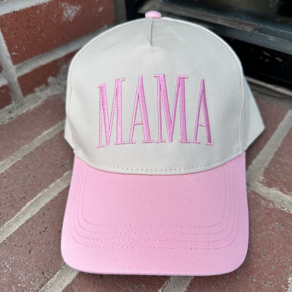 Pink and Cream 'MAMA'  SnapBack  Cap